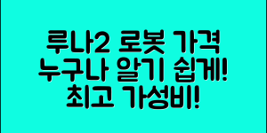 누구나 쉽게 알 수 있는 루나2세대 로봇 가격