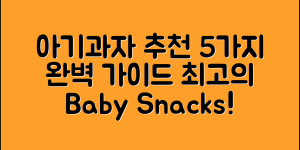 아기과자세트 추천 5가지 완벽 가이드