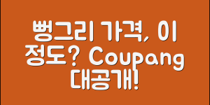 뻥그리 가격, 정말 이 정도인가요?