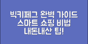빅키페그 내돈내산 완벽 가이드: 스마트 쇼핑의 비법