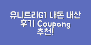 누구나 쉽게 느껴본 유니트리G1 내돈내산