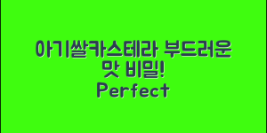 아기쌀카스테라 완벽 가이드: 부드러운 맛의 비밀
