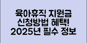 육아휴직 사업주 지원금 신청방법 2025 (+혜택, 서류, 신청기간, 사후 관리 등)