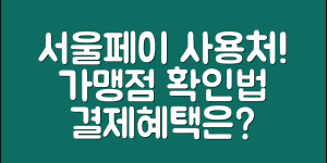 서울페이 사용처 확인 방법 (+가맹점, 결제방법, 혜택, 찾기 등)
