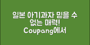 믿을 수 없는 일본아기과자의 매력!