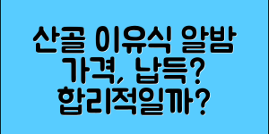 산골이유식알밤 가격, 정말 합리적일까요?