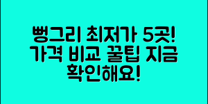 뻥그리 가격 비교! 최저가 5곳 소개