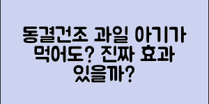 동결건조과일아기, 진짜 효과가 있을까요?