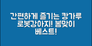누구나 쉽게 즐길 수 있는 캉가루로봇강아지