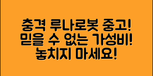 충격적인 루나로봇중고, 믿을 수 없는 가성비!