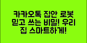 믿을 수 없는 카카오톡 집안 제어 로봇의 비밀
