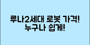 누구나 쉽게 알아보는 루나2세대 로봇 가격