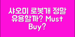 샤오미로봇개, 정말 유용할까요?