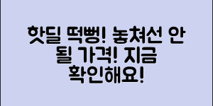 떡뻥핫딜, 정말 놓쳐서는 안 될 가격일까요?