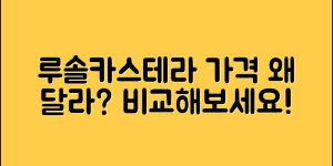 루솔카스테라 가격, 왜 이렇게 다를까요?