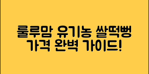 룰루맘유기농쌀떡뻥 가격 완벽 가이드