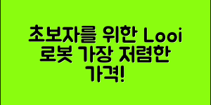 초보자도 쉽게 알아보는 looi로봇 가격