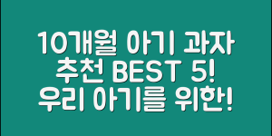 10개월 아기 과자 추천, 어떤 게 좋을까요?